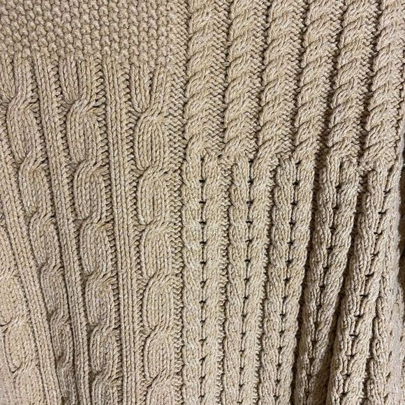 Classic Elements Turtleneck Sweater Multi Stitch Tan Large - Picture 3 of 6